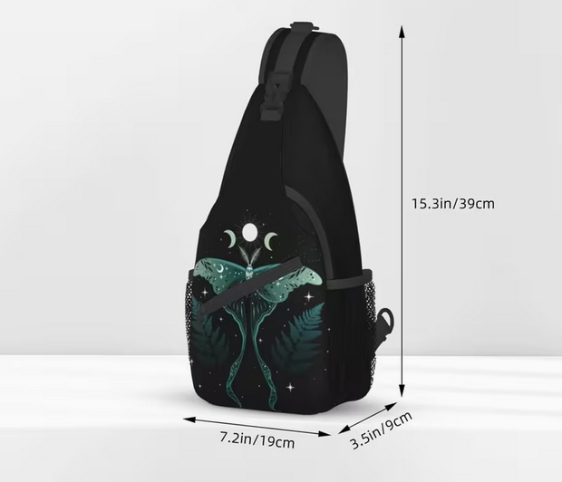 Luna Moth Crossbody Shoulder Bag Unisex