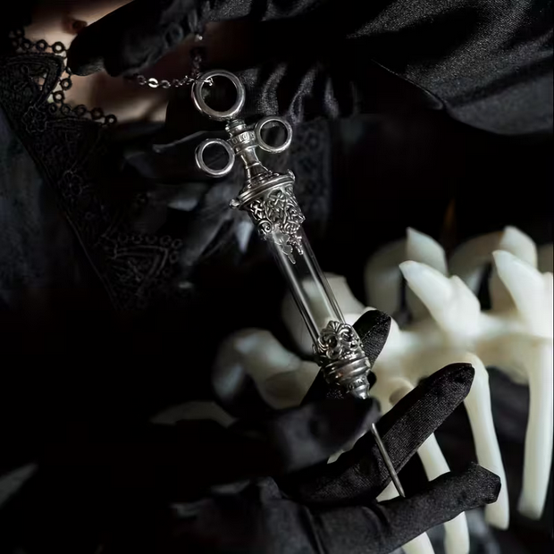Punk Goth Victorian Needle Necklace