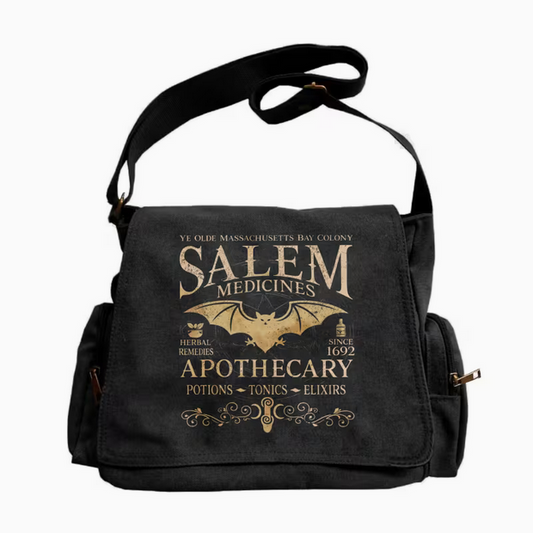 Gothic Salem Apothecary Large Tote Messager Crossbody Bag