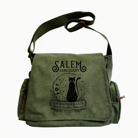Salem Cat Sanctuary Large Tote Messager Crossbody Bag