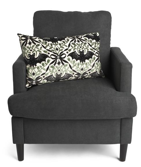 Black Bats and Skull Ribbons Velvet Large Pillow
