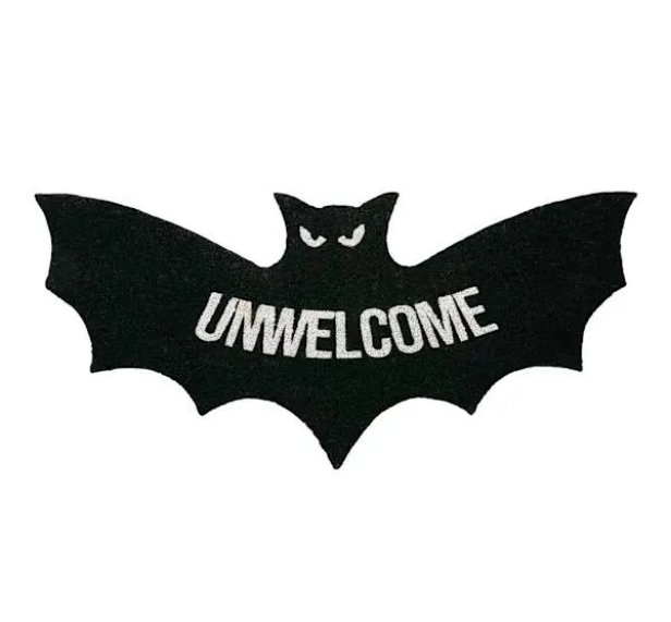 UNWELCOME Black Bat Door Mat Large