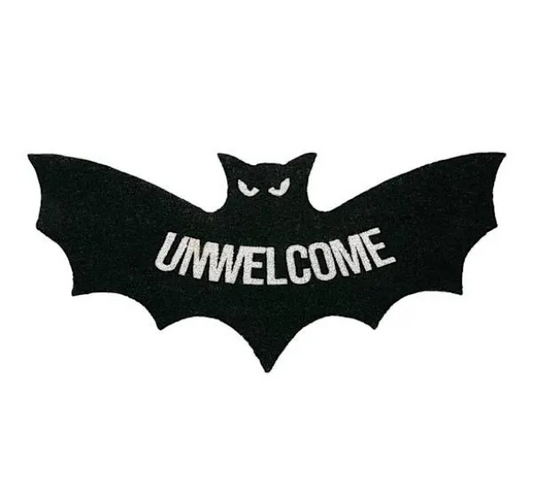 UNWELCOME Black Bat Door Mat Large