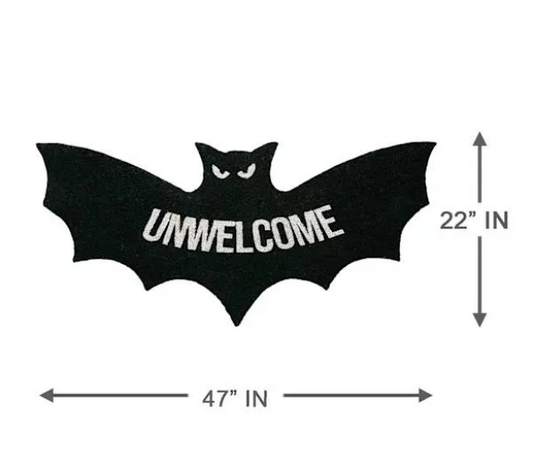 UNWELCOME Black Bat Door Mat Large
