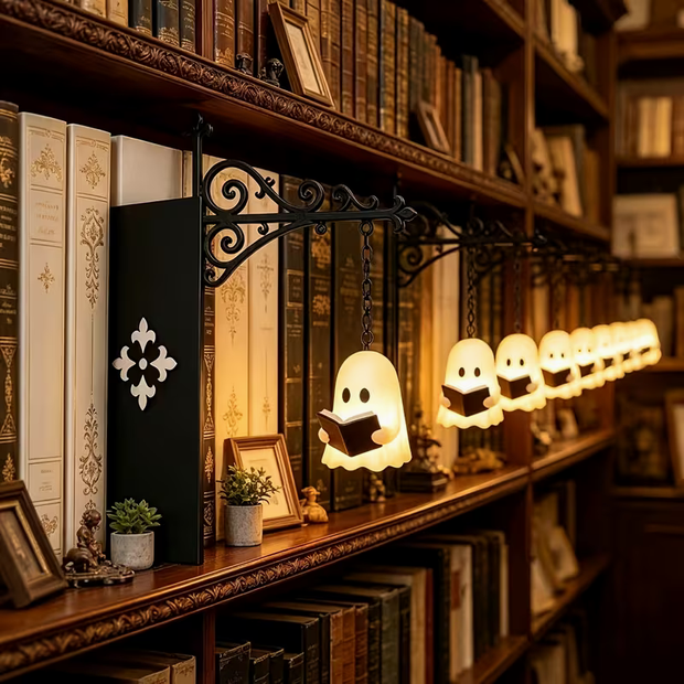 Reading Ghost Bookshelf Lantern Lamp & Bookend