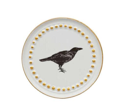 Night Creatures Midnight Woods Raven Halloween Candle Ceramic