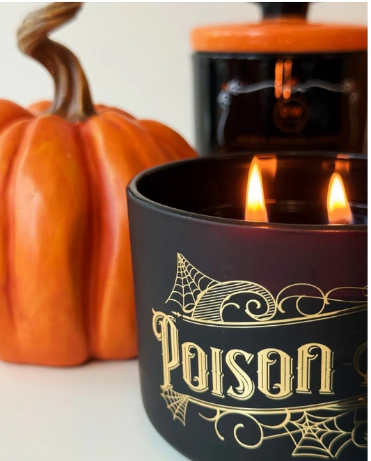 Poison Apple Skull Dark Gothic Glass Candle