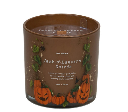 Jack O Lantern Soiree Glass Halloween Pumpkin Candle