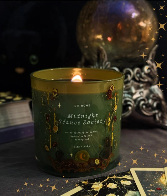 Midnight Seance Society Glass Halloween Pumpkin Candle