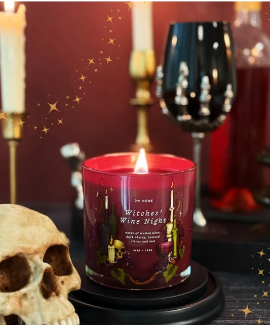Witches' Wine Night Glass Halloween Pumpkin Candle