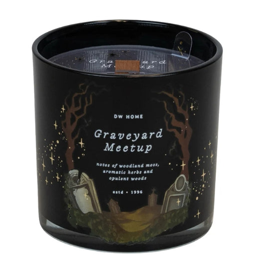 Graveyard Meetup Glass Halloween Pumpkin Candle