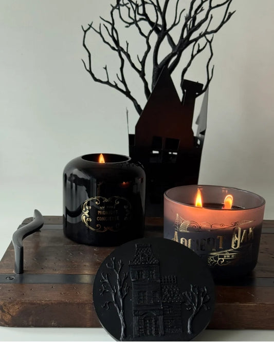 Midnight Concierge Dark Gothic Glass Candle