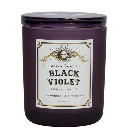 Black Violet Mystic Oracle Gothic Glass Candle