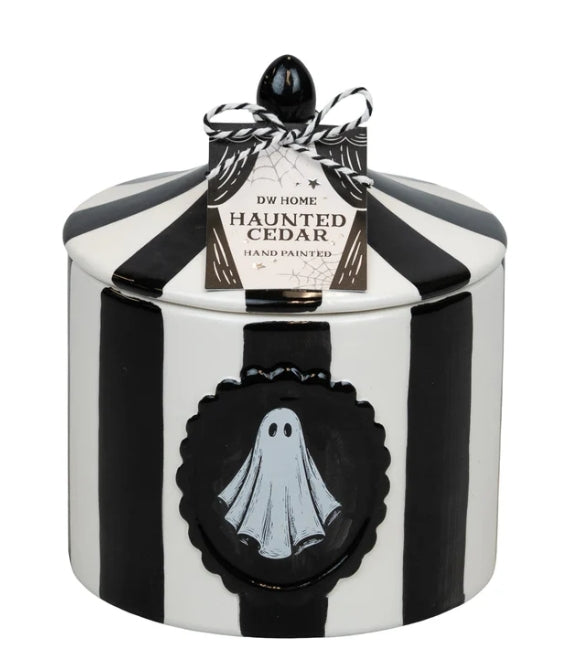 Ghost at the Creepy Circus Halloween Candle Ceramic