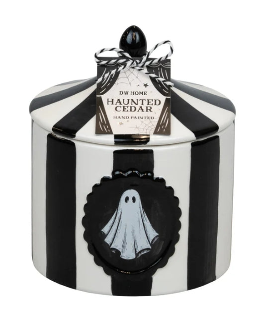 Ghost at the Creepy Circus Halloween Candle Ceramic