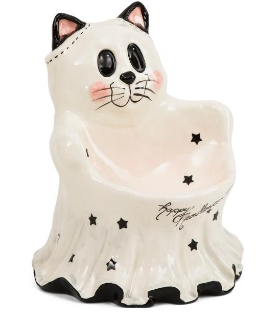 Large Ghost Cat Candy Bowl