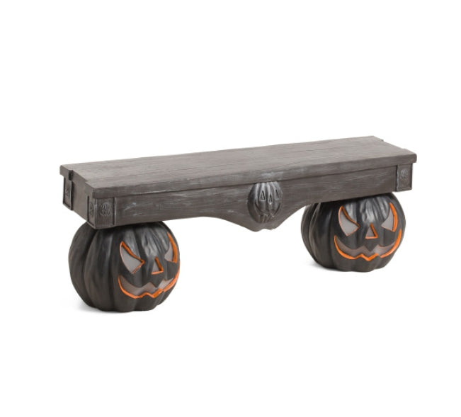 HUGE Jack-O-Lantern Halloween Bench