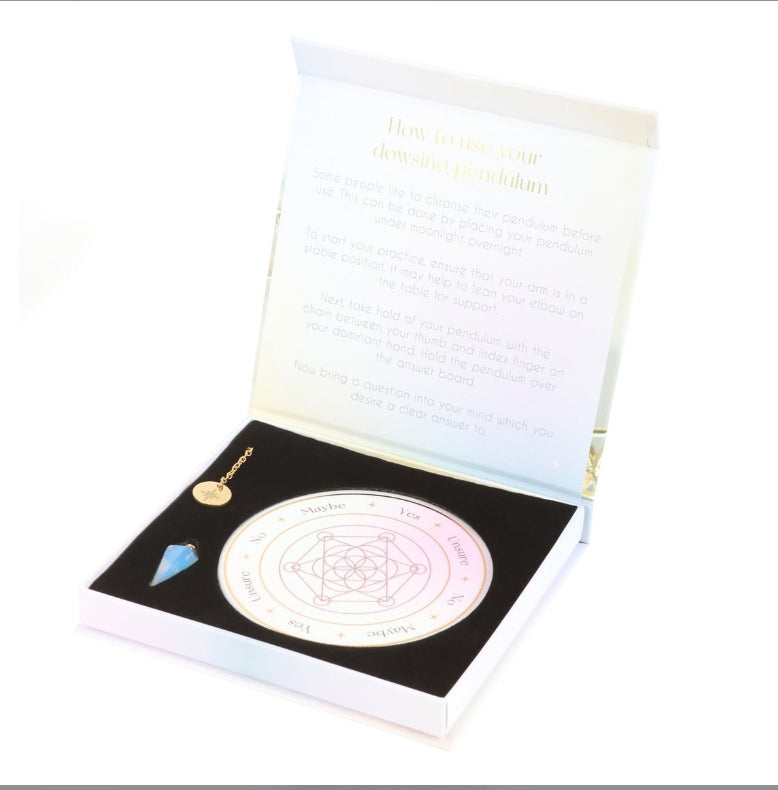 Opalite Pendulum Divination Kit Yes No Maybe