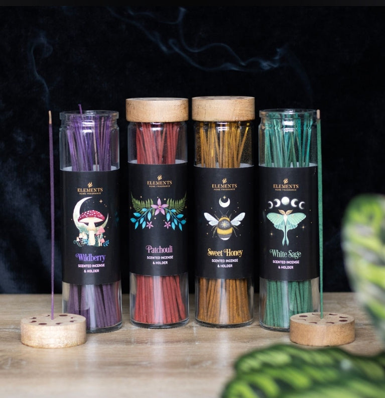 Dark Forest Incense Sticks with holder White Sage, Wild berry, Honey, Patchouli