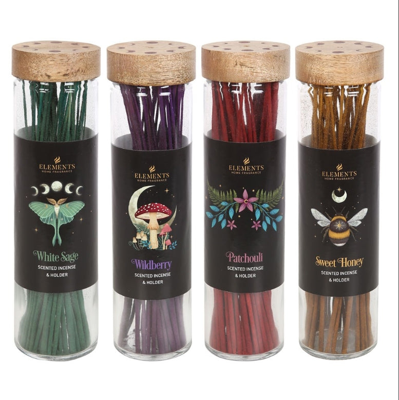 Dark Forest Incense Sticks with holder White Sage, Wild berry, Honey, Patchouli