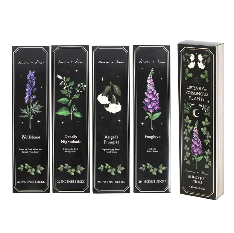 Poisonous Plants Incense Sticks Wolfsbane, Deadly Nightshade, Angel's Trumpet, Foxglove