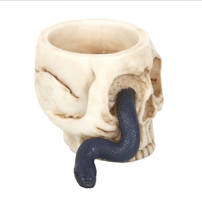 Skull and Snake Tealight Candle Holder
