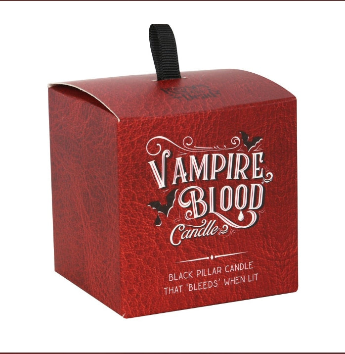 Vampire Blood Pillar Taper Candle Bleeding Wax Black and Red Unscented