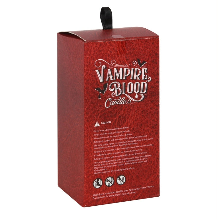 Vampire Blood Pillar Taper Candle Bleeding Wax Black and Red Unscented