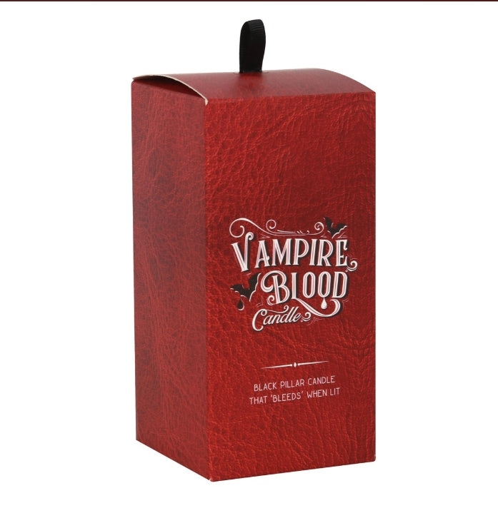 Vampire Blood Pillar Taper Candle Bleeding Wax Black and Red Unscented