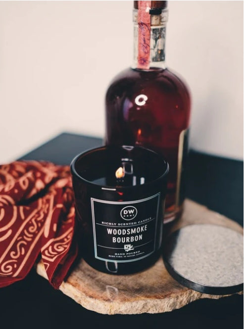 Woodsmoke Bourbon Fall Large Glass Candle
