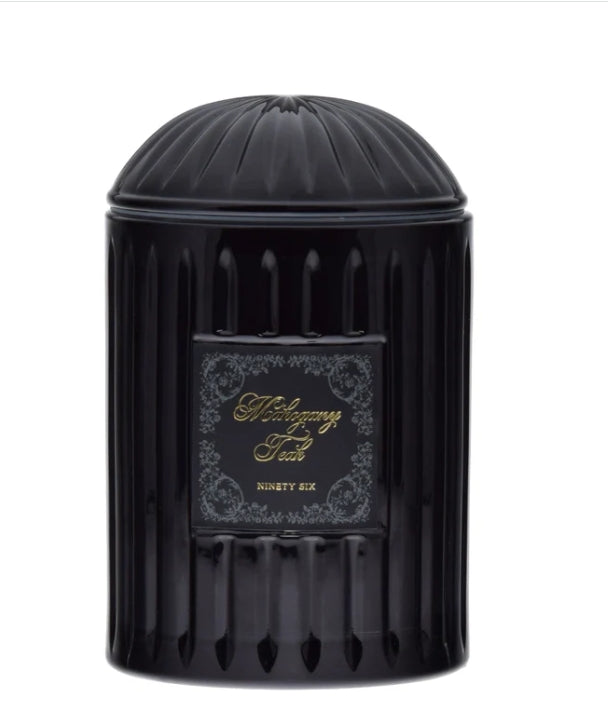 Mahogany Teak Large Glass Candle Fall Goth