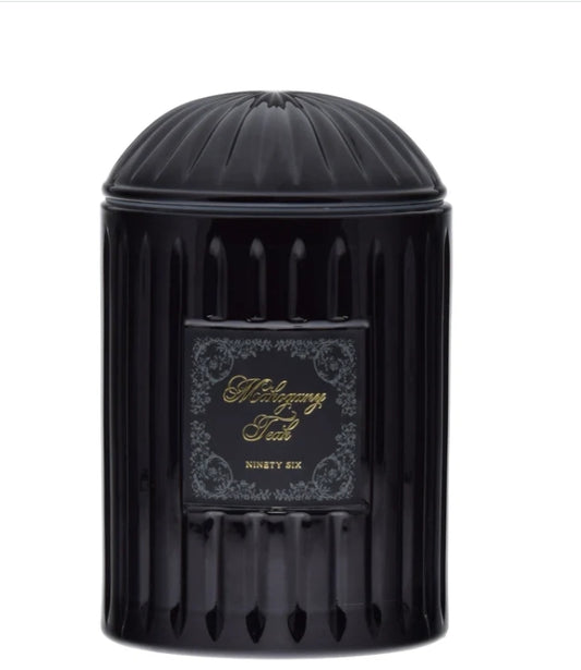 Mahogany Teak Large Glass Candle Fall Goth