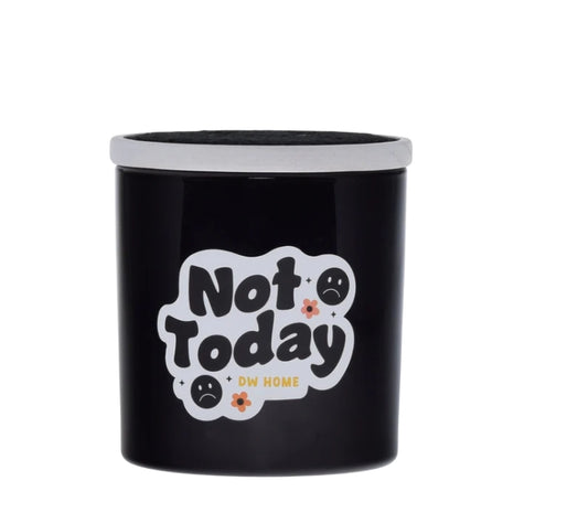 Not Today Funny Candle with Decorative Lid Smiley Face