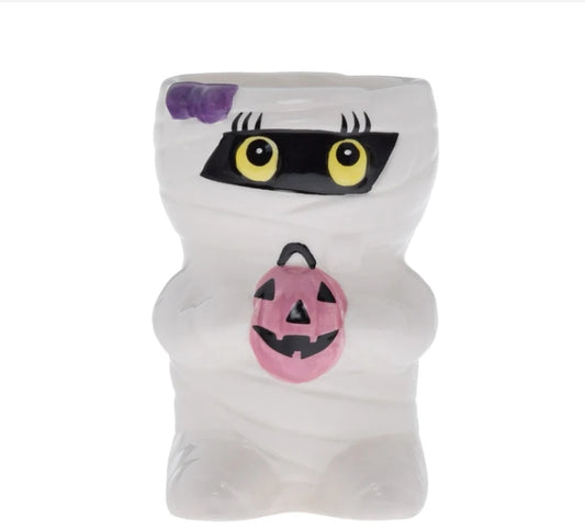 Mummy Girl Treat or Treat Creepy Cute Candle Ceramic