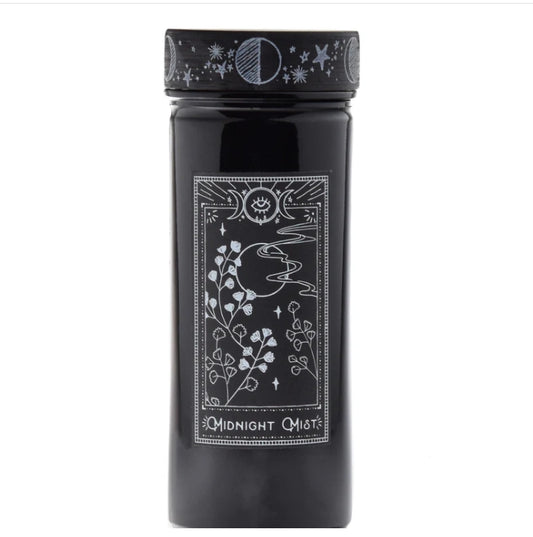 Celestial Goth Midnight Mist Glass Candle Witch Triple Moon