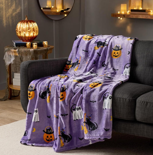 Plush Halloween Throw Blanket Large