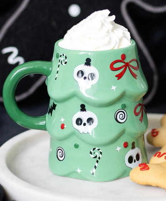 Creepy Skull Christmas Tree Mug