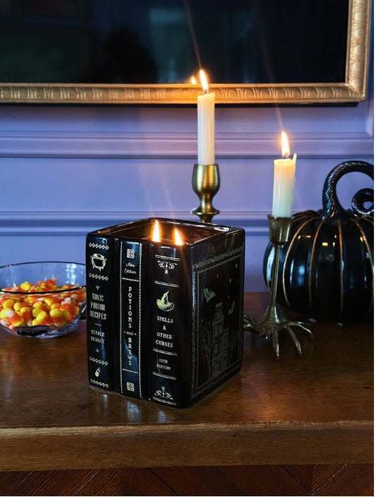 Stack of Books Moonlit Coven  XXL Large Candle