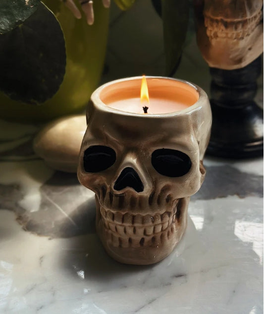 Skull Funny Bone Ceramic Candle