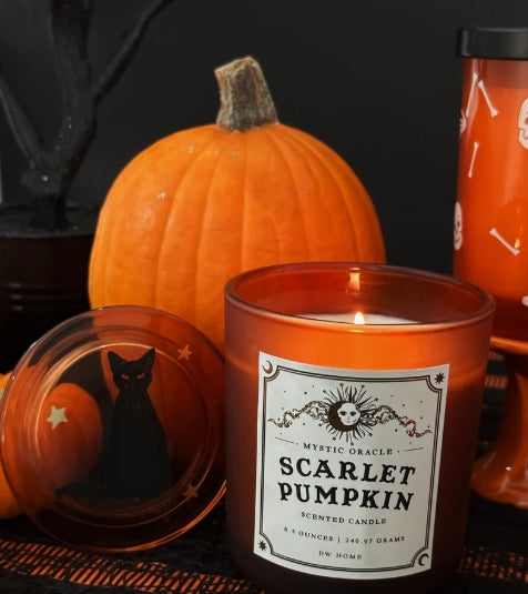 Scarlet Pumpkin Gothic Glass Candle