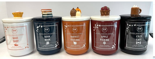 Apple Picking Cozy Knob Ceramic Candle