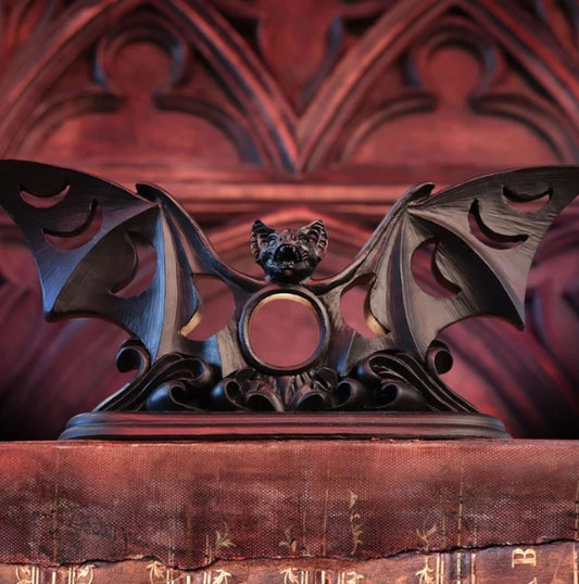 Lunaeca Black Vampire Bat Tea Light Candle Holder