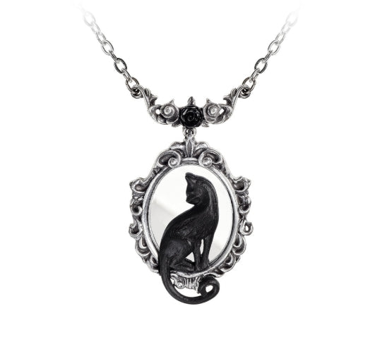 Black Cat Feline Felicity Silhouette Pendant Necklace