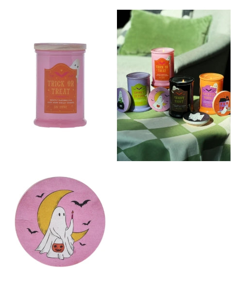 Halloween Creepy Cute Trick or Treat Ceramic Candle Decorative Lid