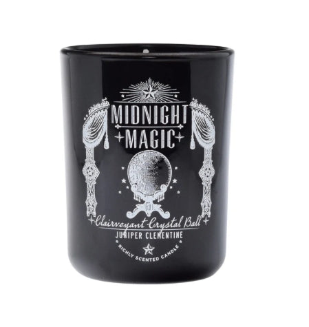 Midnight Magic Clairvoyant Crystal Ball Gothic Glass Candle