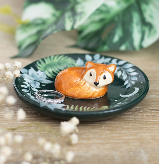 Fawn and Friends Green Fox Trinket Dish
