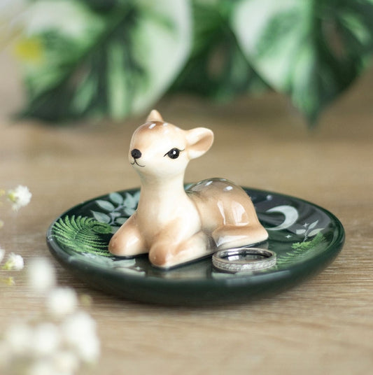 Fawn and Friends Green Fawn Trinket Dish