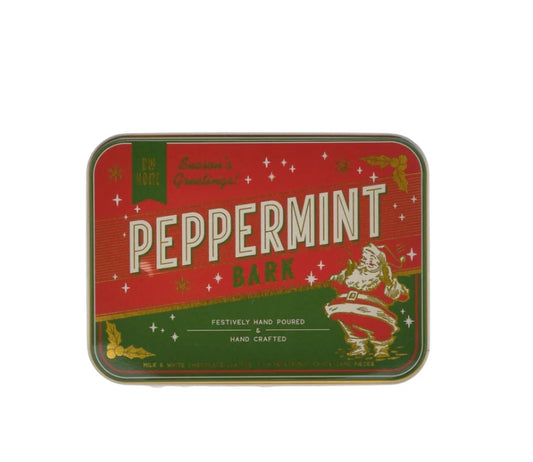 Peppermint Bark Vintage Tin Christmas Candle