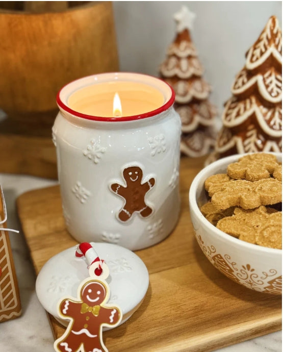 Gingerbread Spice Gingerbread Man Icon Ceramic Candle  Christmas Holiday