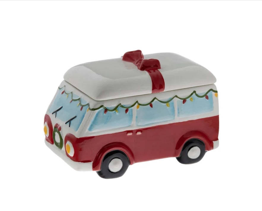 Balsam Pine Christmas Holiday Icon Ceramic Candle Bus